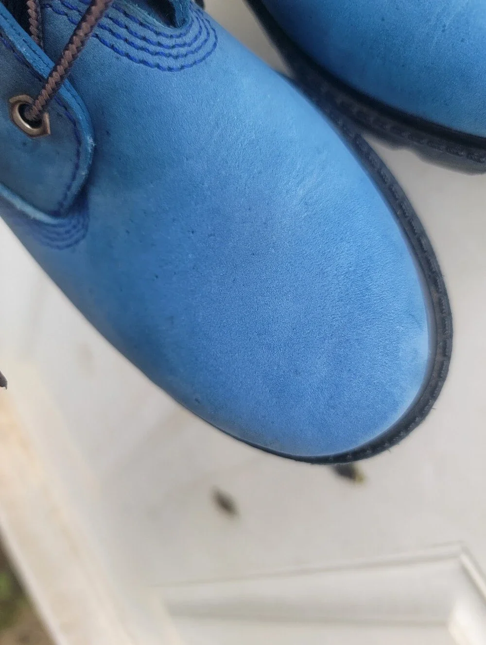 Timberland Boys Blue Nubuck Waterproof Boots Size 12